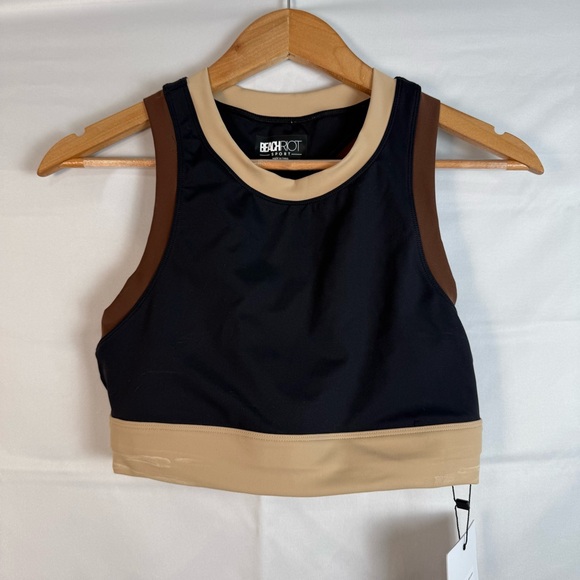 Beach Riot Black and Brown Sports Bra - Picture 4 of 7